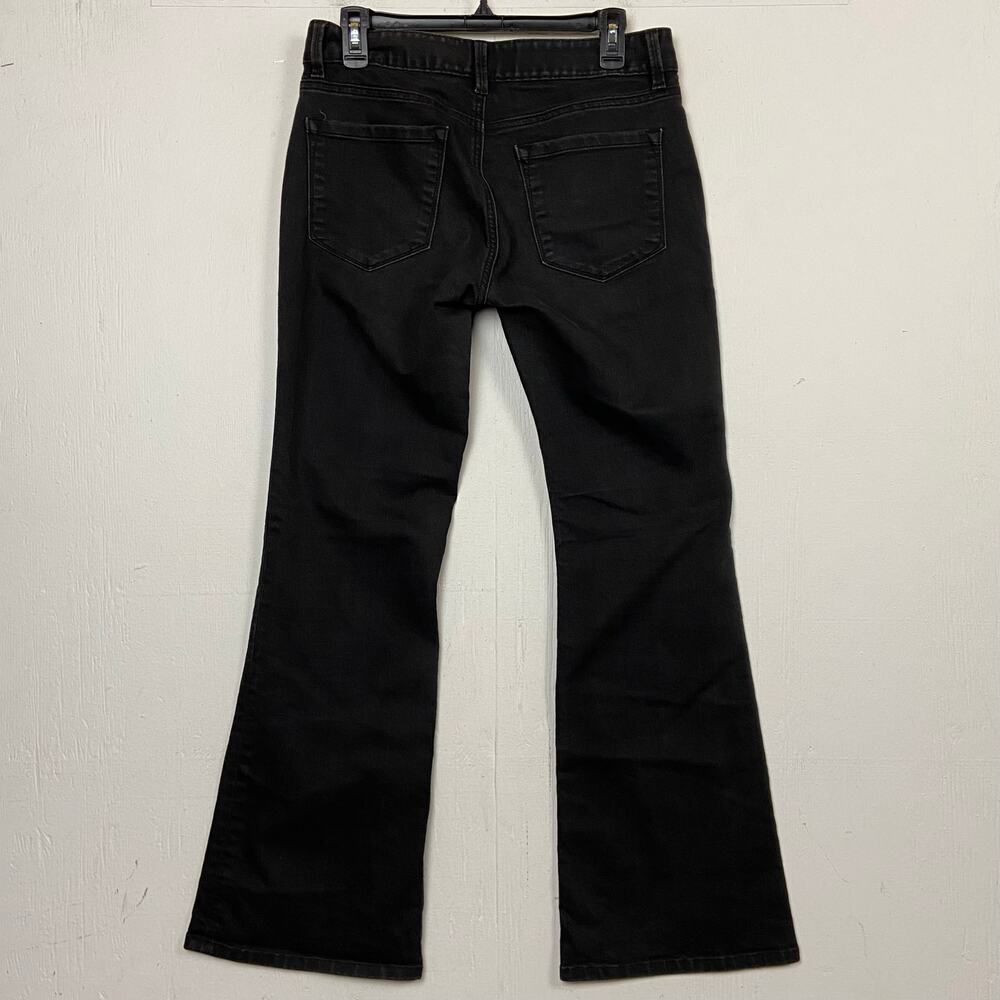 Ann Taylor Loft Black Denim Stretch Curvy Flare Jeans Size 6 Minimalist Staple - Picture 4 of 11